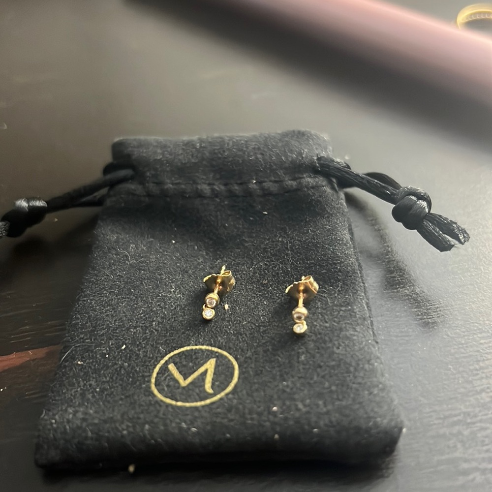 Mejuri Solid Gold and Diamond Dangle earrings - retired